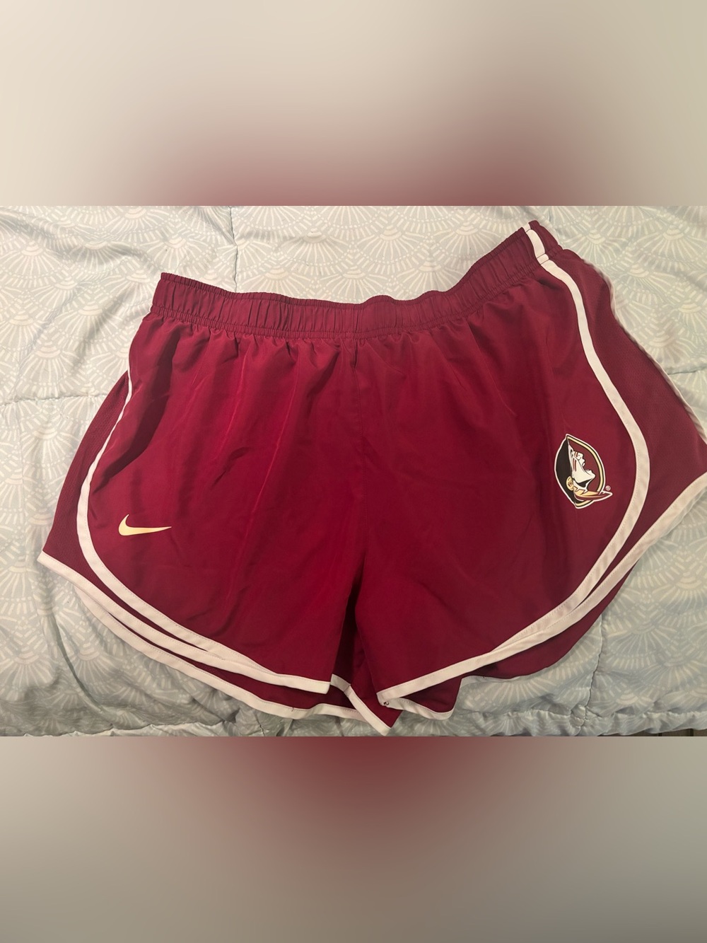 Nike Women's Maroon FSU Running Shorts with White Piping